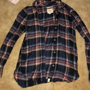 American Eagle Plaid Button Up Boyfriend Flannel